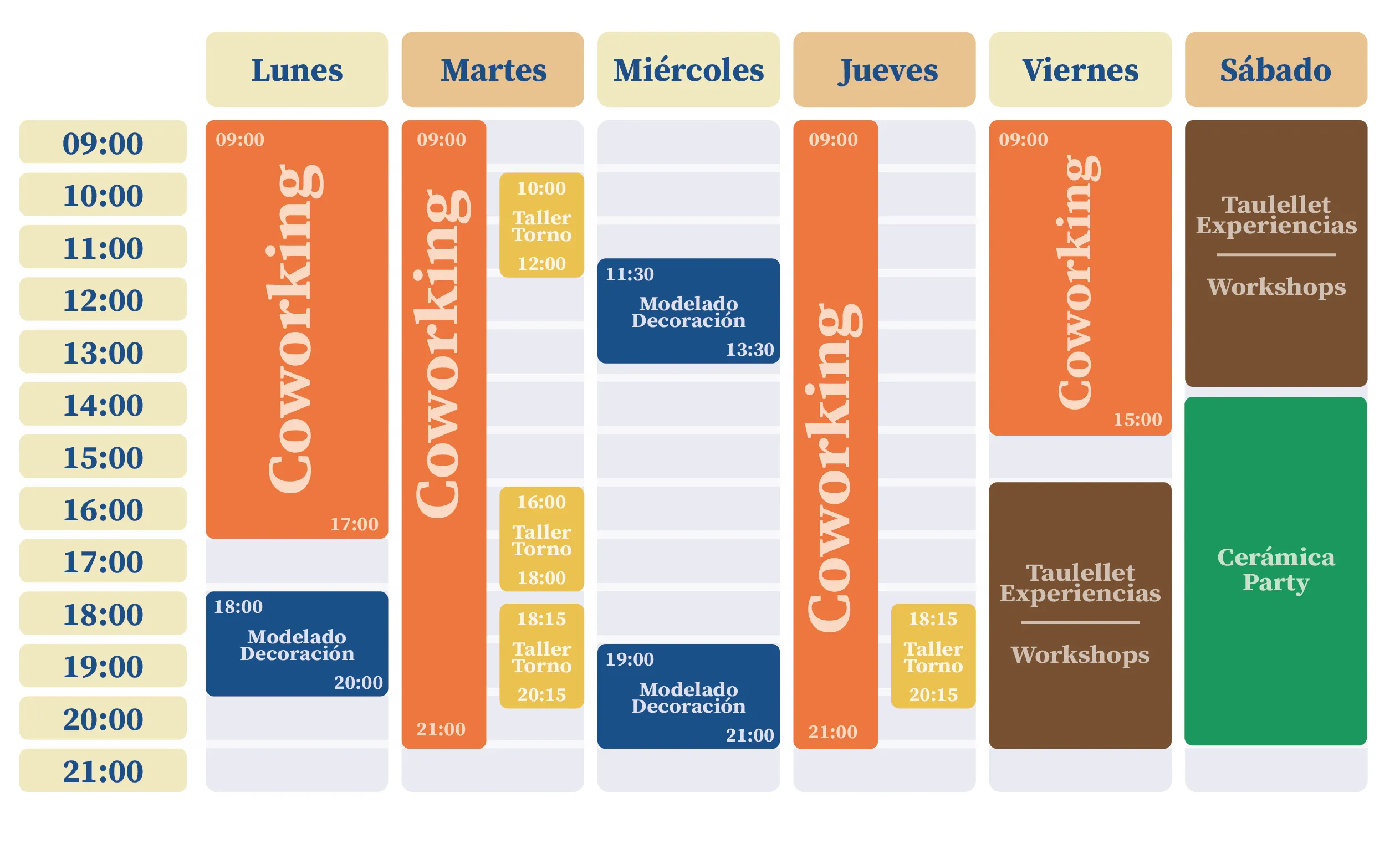 Horario Clases Ceramica